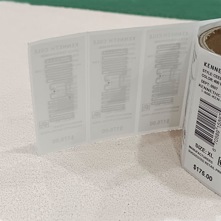 RFID sticker label with barcode print